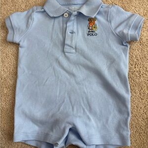 Polo by Ralph Lauren Sky Blue Kids Polo Romper